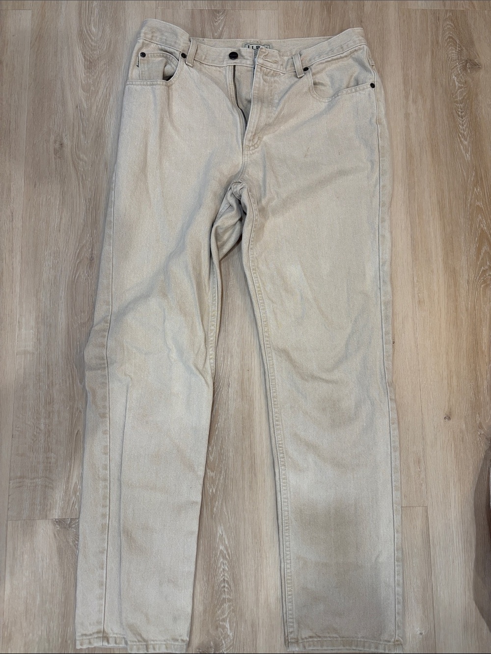 L.L. Bean Classic Fit Jeans in Light Beige